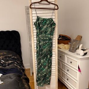 Green Patterned Spaghetti-Strap Maxi Dress USED ONCE